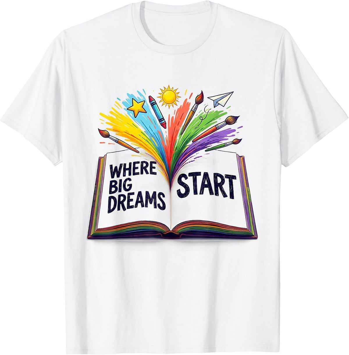Men's Where Big Dreams Start Preschool Teacher Design T-Shirt - White
