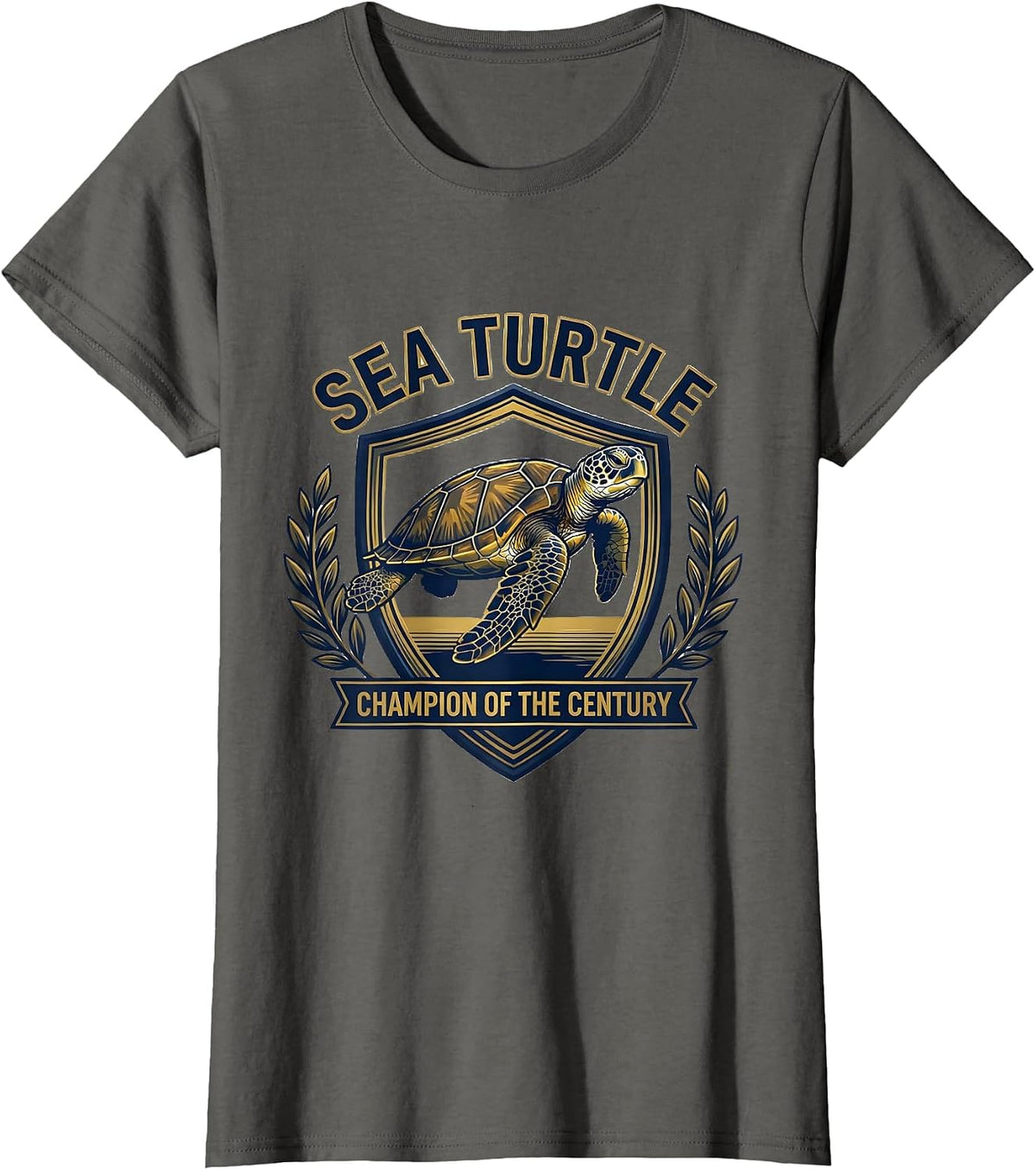 Women's Sea Turtle: Champion of the Century Funny Turtle Lover T-Shirt - Asphalt Grey