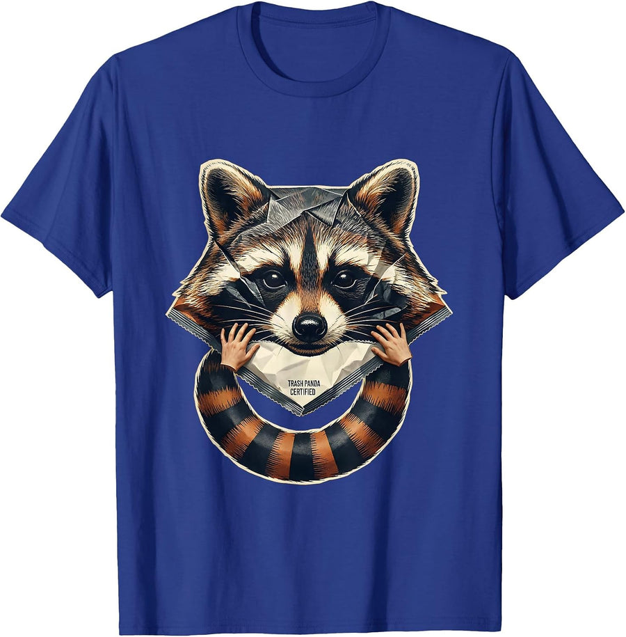 Trash Panda Certified Funny Raccoon Meme Humor Snack Wrapper T-Shirt - Royal Blue