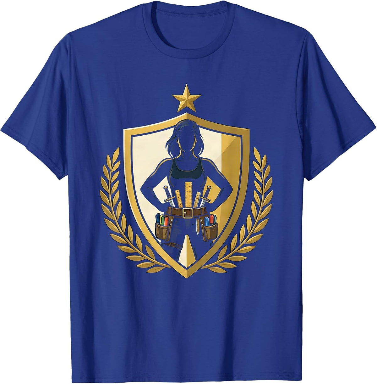 Paraprofessional Toolbelt Illustration Design T-Shirt - Royal Blue