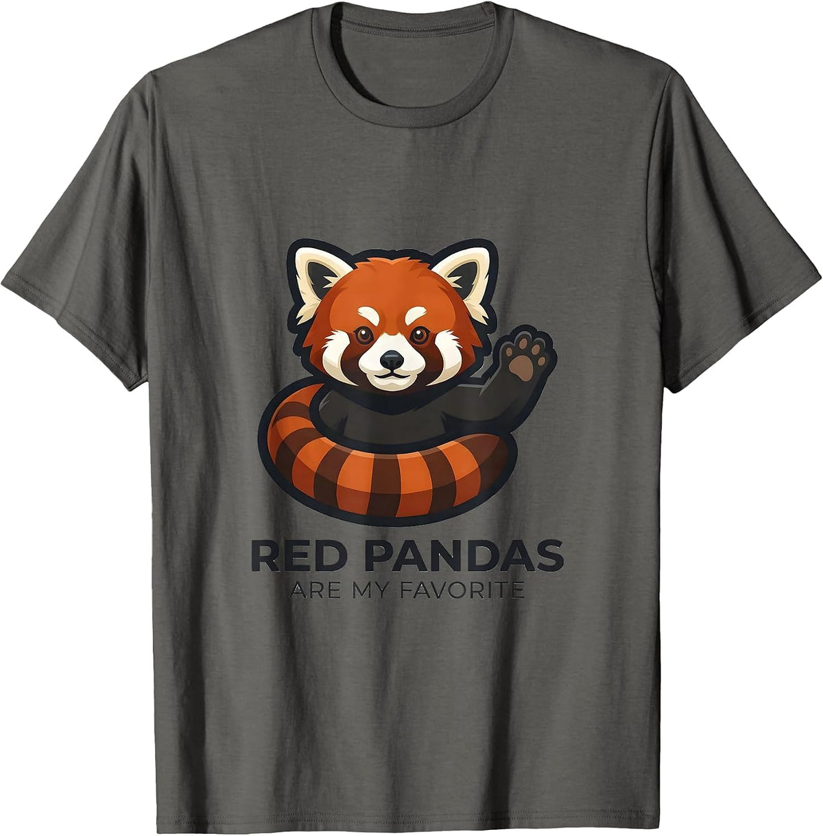 Men's Red Pandas Are My Favorite Cute Mascot Logo Animal Lover T-Shirt - Asphalt Grey