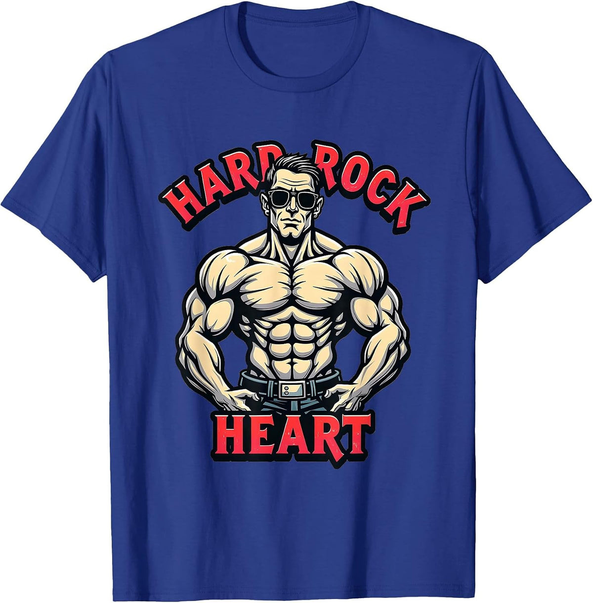 Hard Rock Heart Bold Rock Music Design T-Shirt - Royal Blue