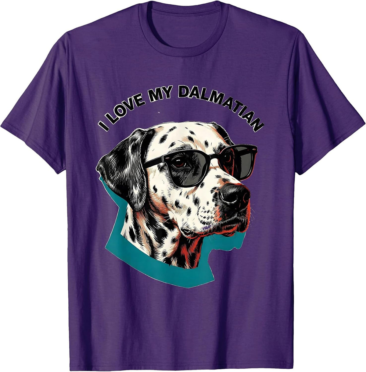 Men's I Love My Dalmatian Funny Dalmatian Dog Lover Breed Portrait T-Shirt - Purple