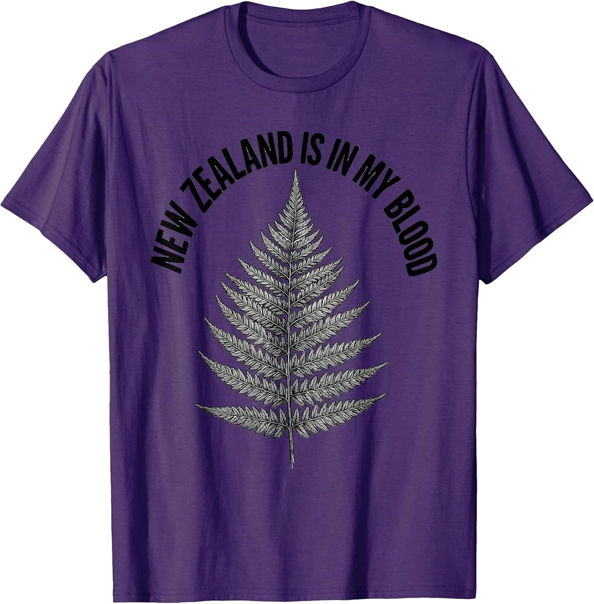 Men's New Zealand Is In My Blood National Pride Rugby Fan Kiwi T-Shirt - Purple