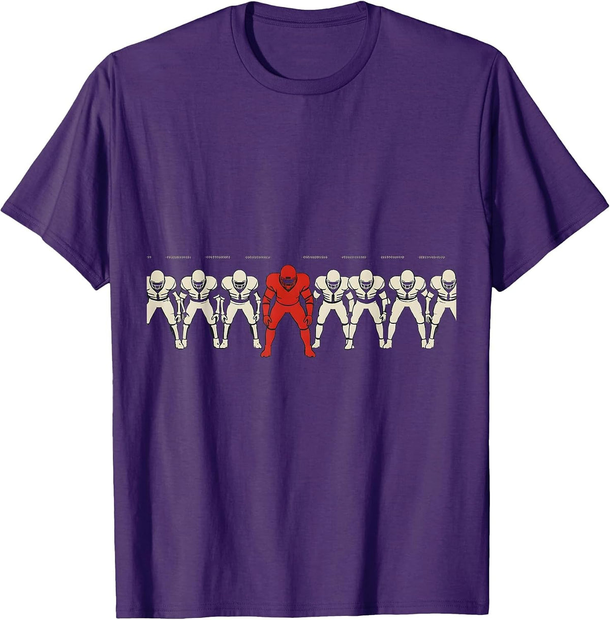 Men's Lineman Stripe Football Mom Jersey Number Pride T-Shirt - Purple