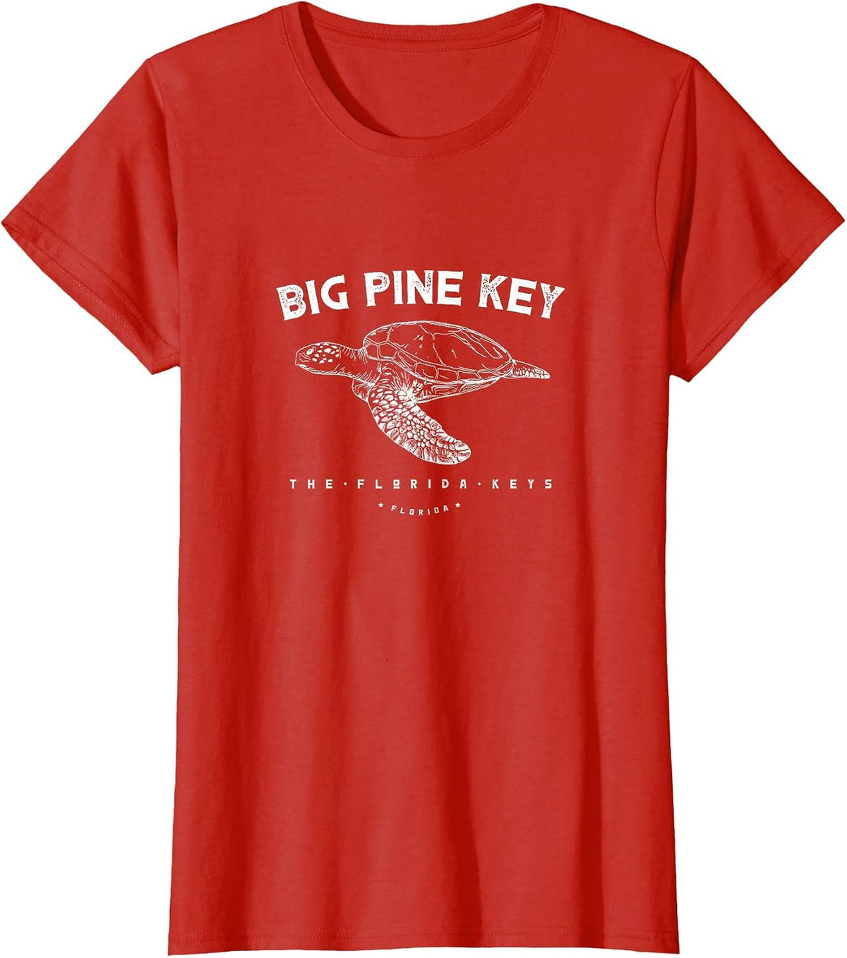Big Pine Key FL Keys Scuba Fishing Diving Tee T-Shirt - Red