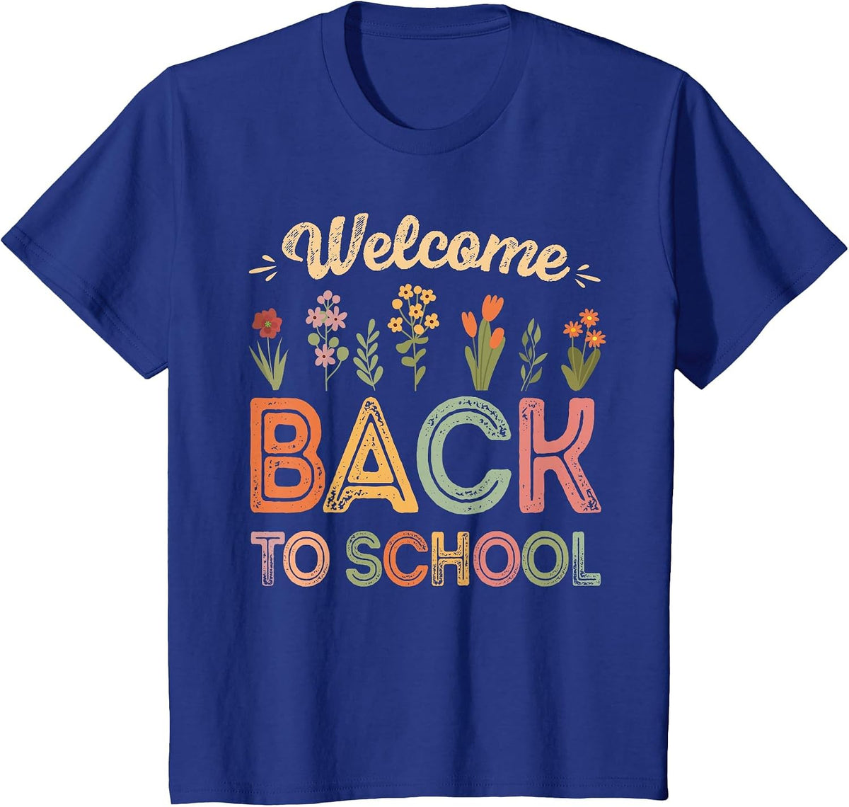 Vintage Welcome Back to School First Day of School Teacher T-Shirt - Royal Blue