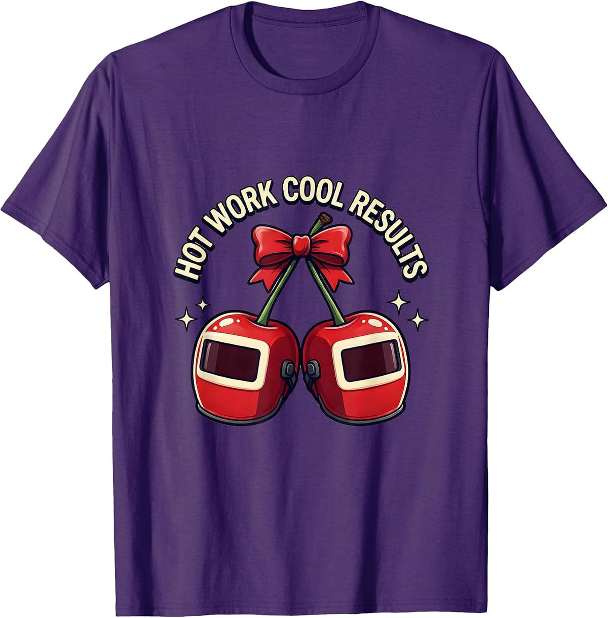 Hot Work Cool Results Welder Graphic Design T-Shirt - Purple