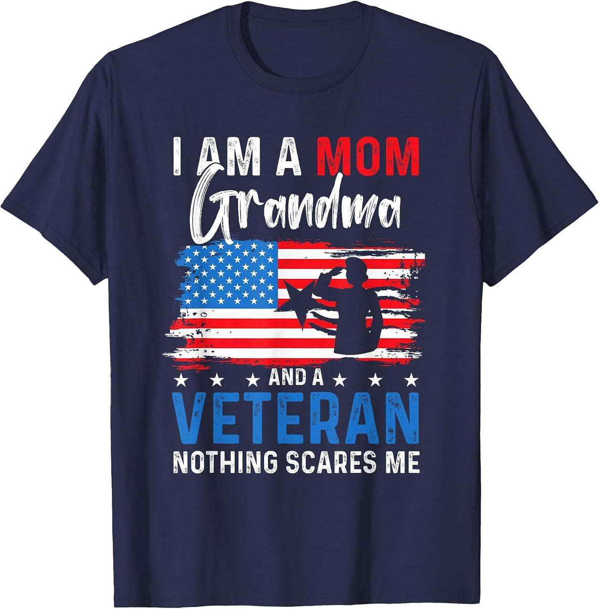 Veterans Day Woman Brave Heroes Proud Female USA Mom Grandma T-Shirt - Navy Blue