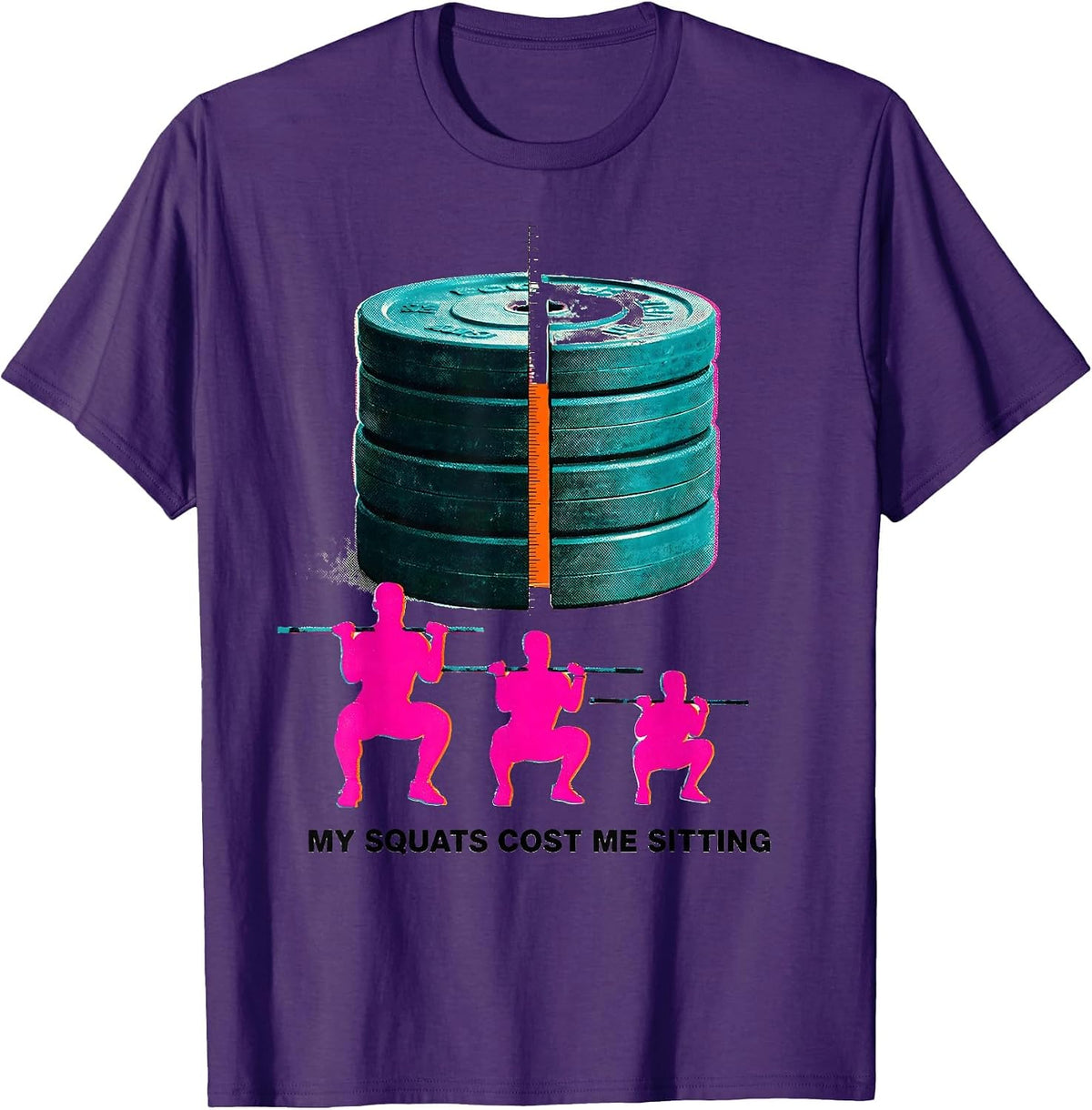Men's My Squats Cost Me Sitting Funny Gym Workout Weightlifting T-Shirt - Purple