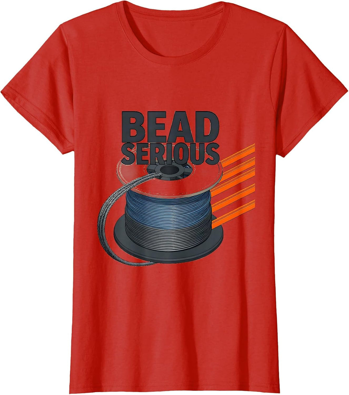 Women's Bead Serious Funny Welder Metal Worker Trade Humor T-Shirt - Red