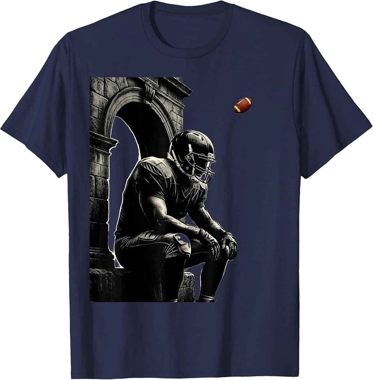 Men's Lineman Keystone Football Fan Humor T-Shirt - Navy Blue