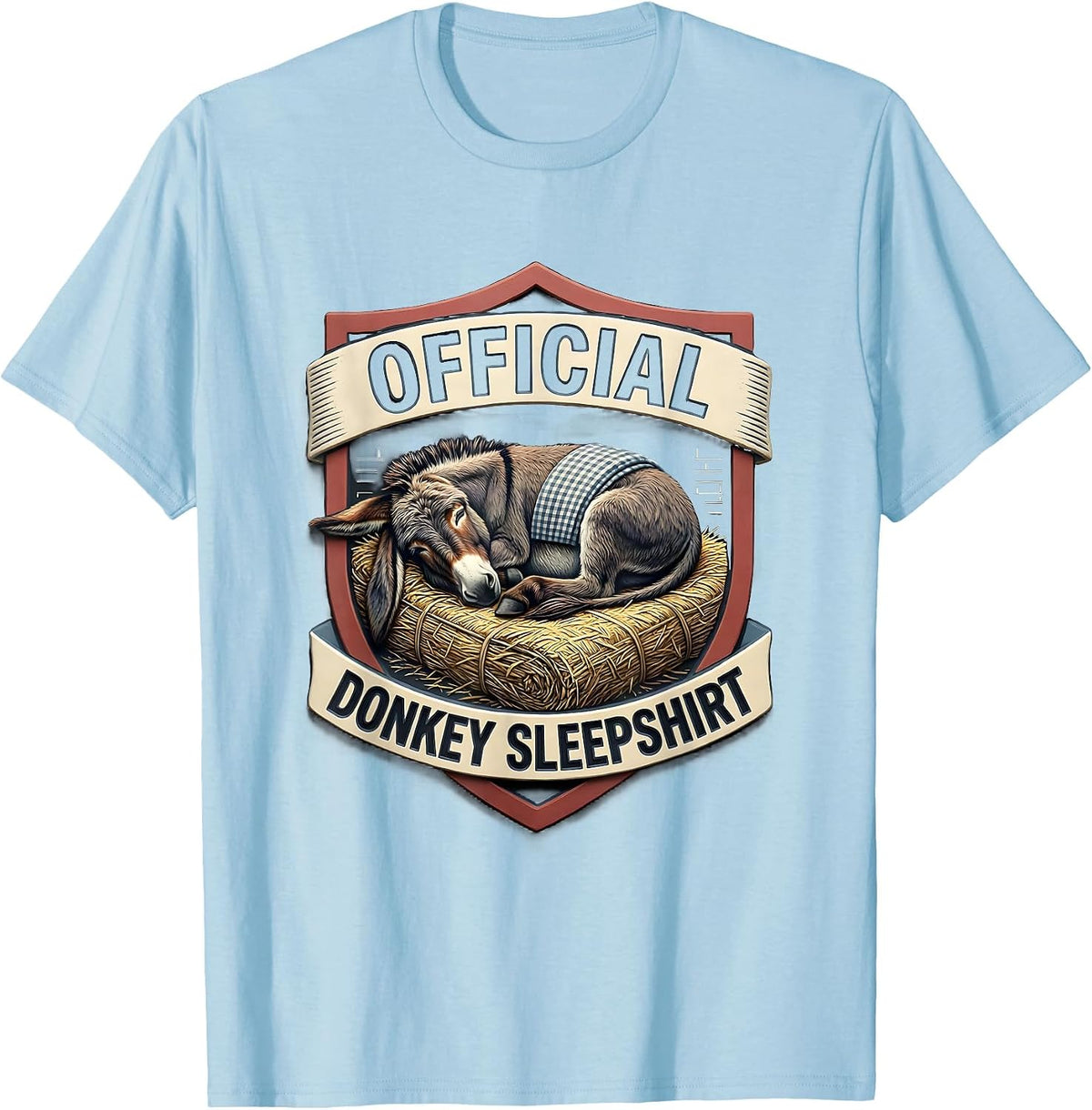 Men's Official Donkey Sleepshirt Cute Animal Lover Whimsical Sleep T-Shirt - Baby Blue