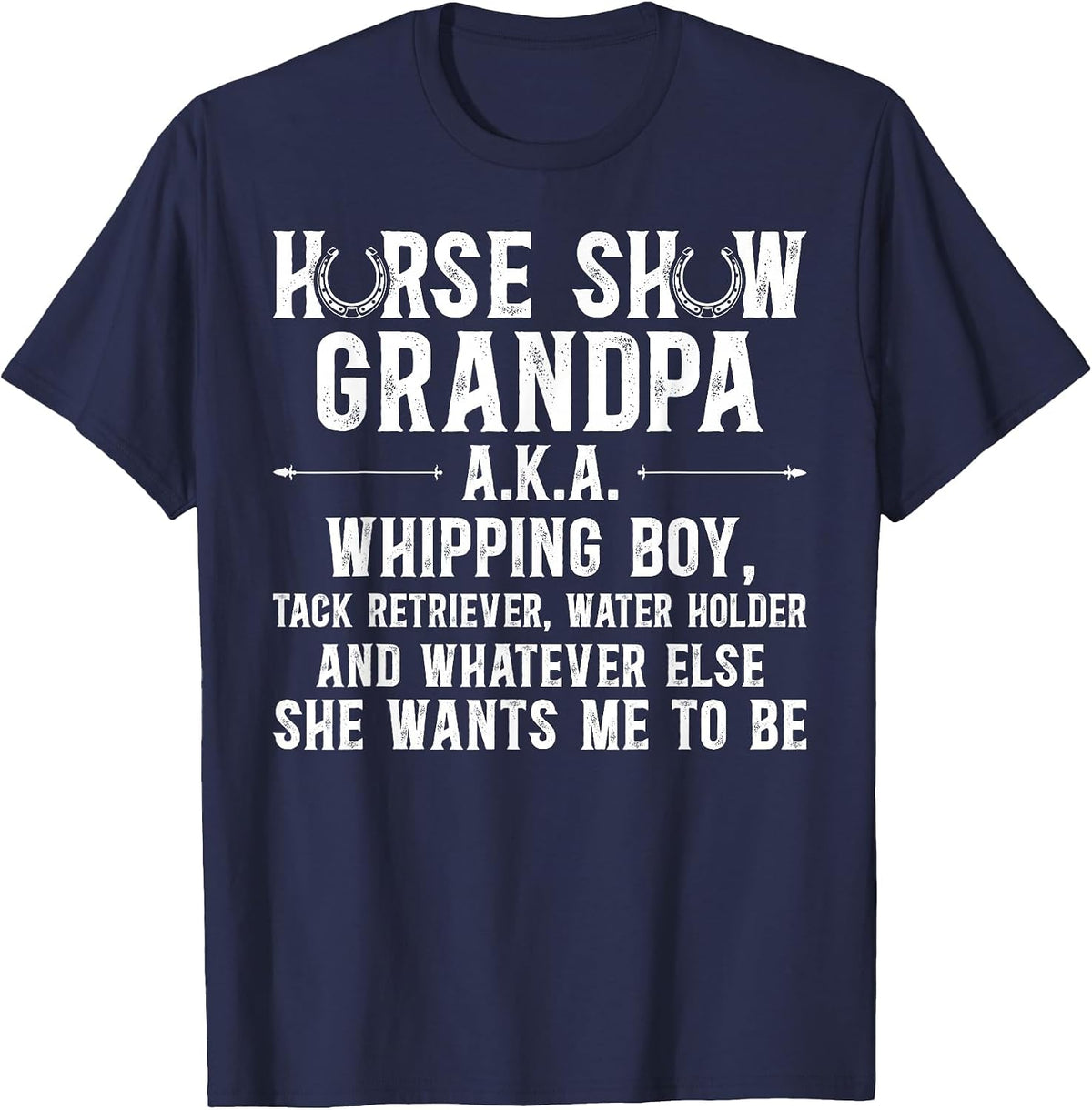 Horse Show Grandpa Definition Equestrian Grandpa T-Shirt - Navy Blue