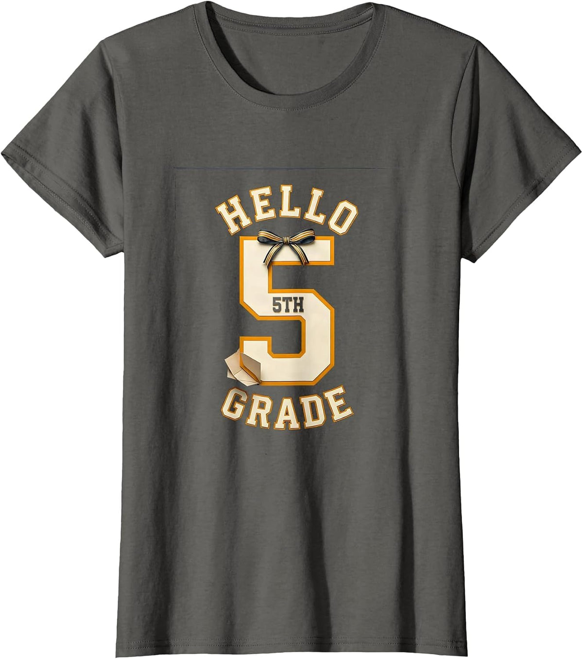 Women's Hello 5th Grade Cute Back To School Teacher Kids First Day T-Shirt - Asphalt Grey