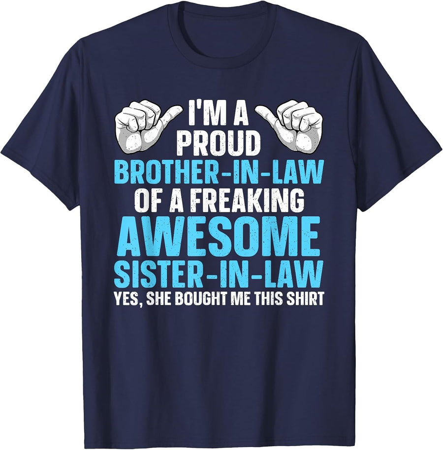 Brother in Law Art for Men Boys from Sister Brother in Law T-Shirt - Navy Blue