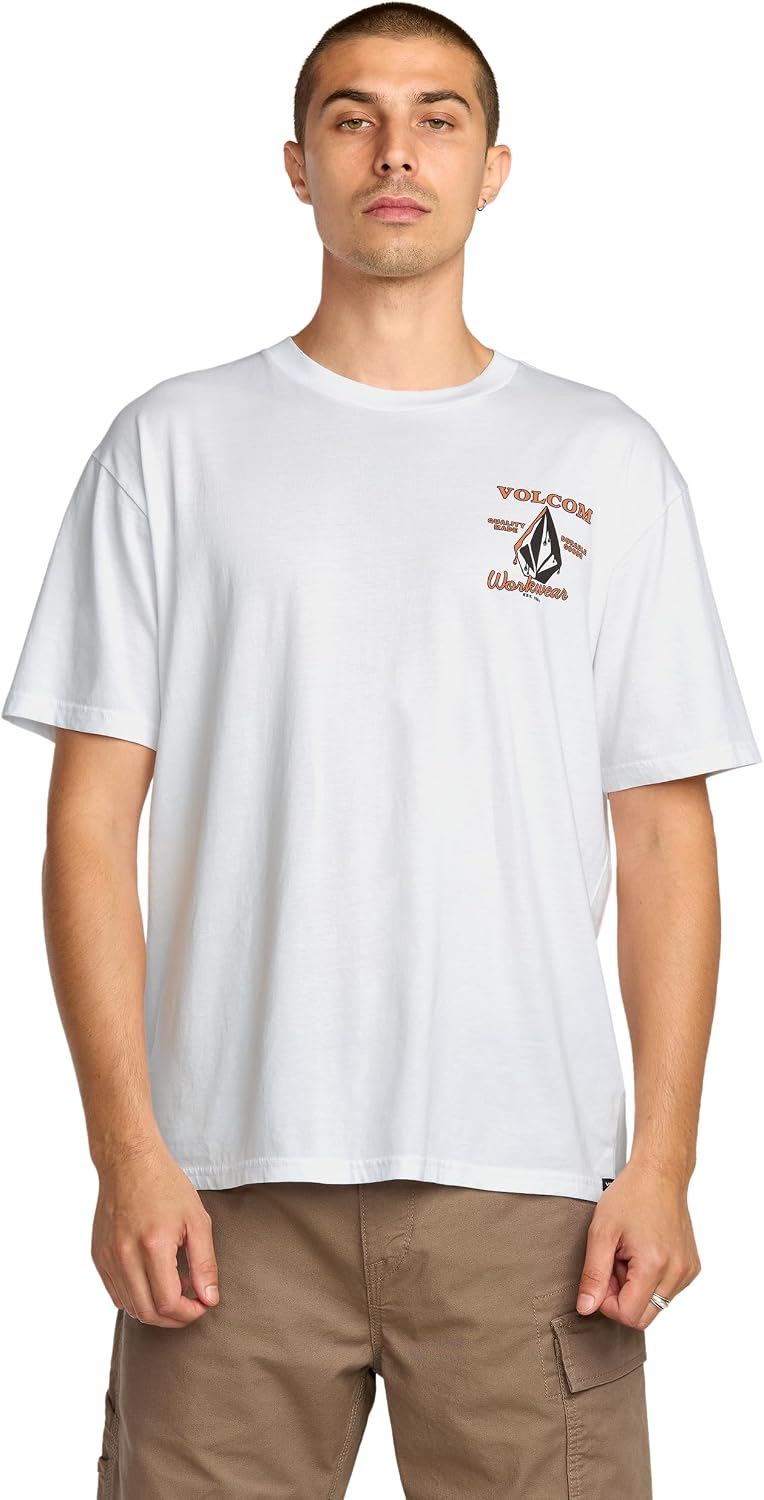Volcom Men's Pour Choices Short Sleeve Workwear Tee - White Enamel