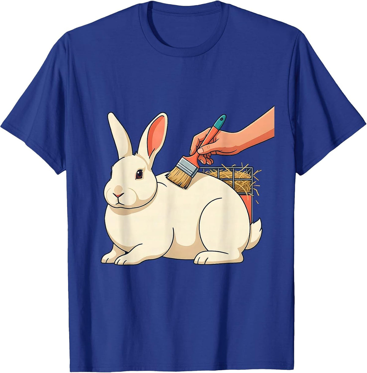 Bunny Brushed Cute Rabbit Lover Gift T-Shirt - Royal Blue