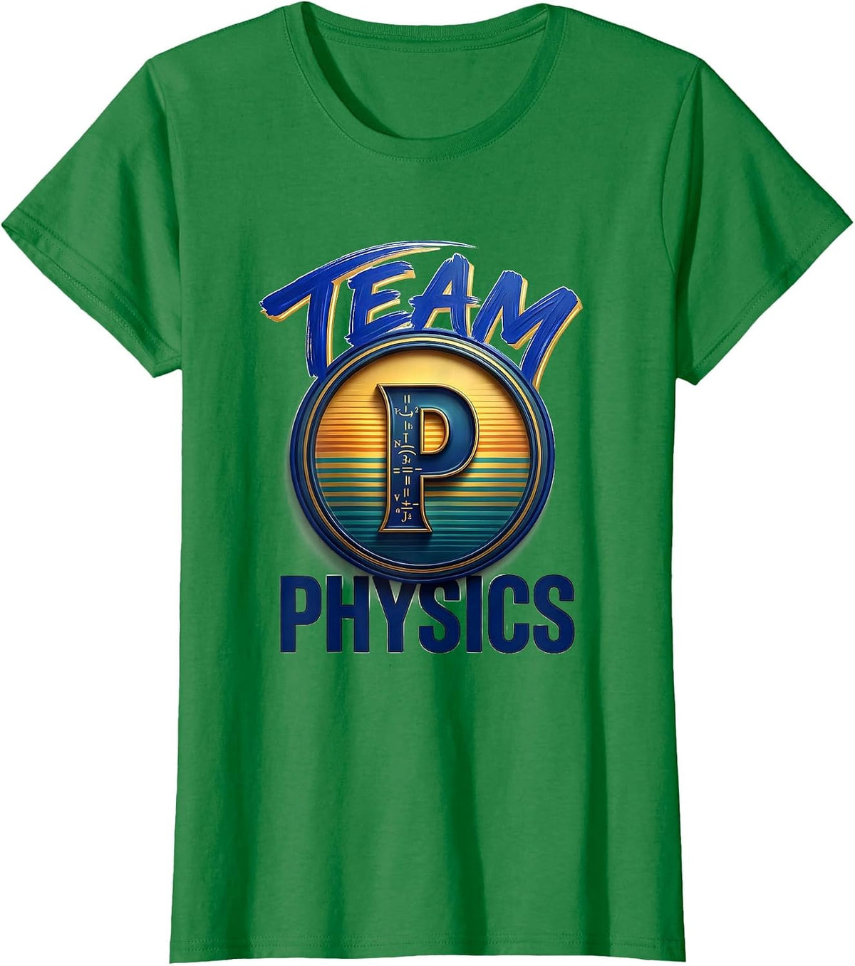 Women's Team Physics Retro Badge STEAM Teacher STEM Pride T-Shirt - Kelly Green