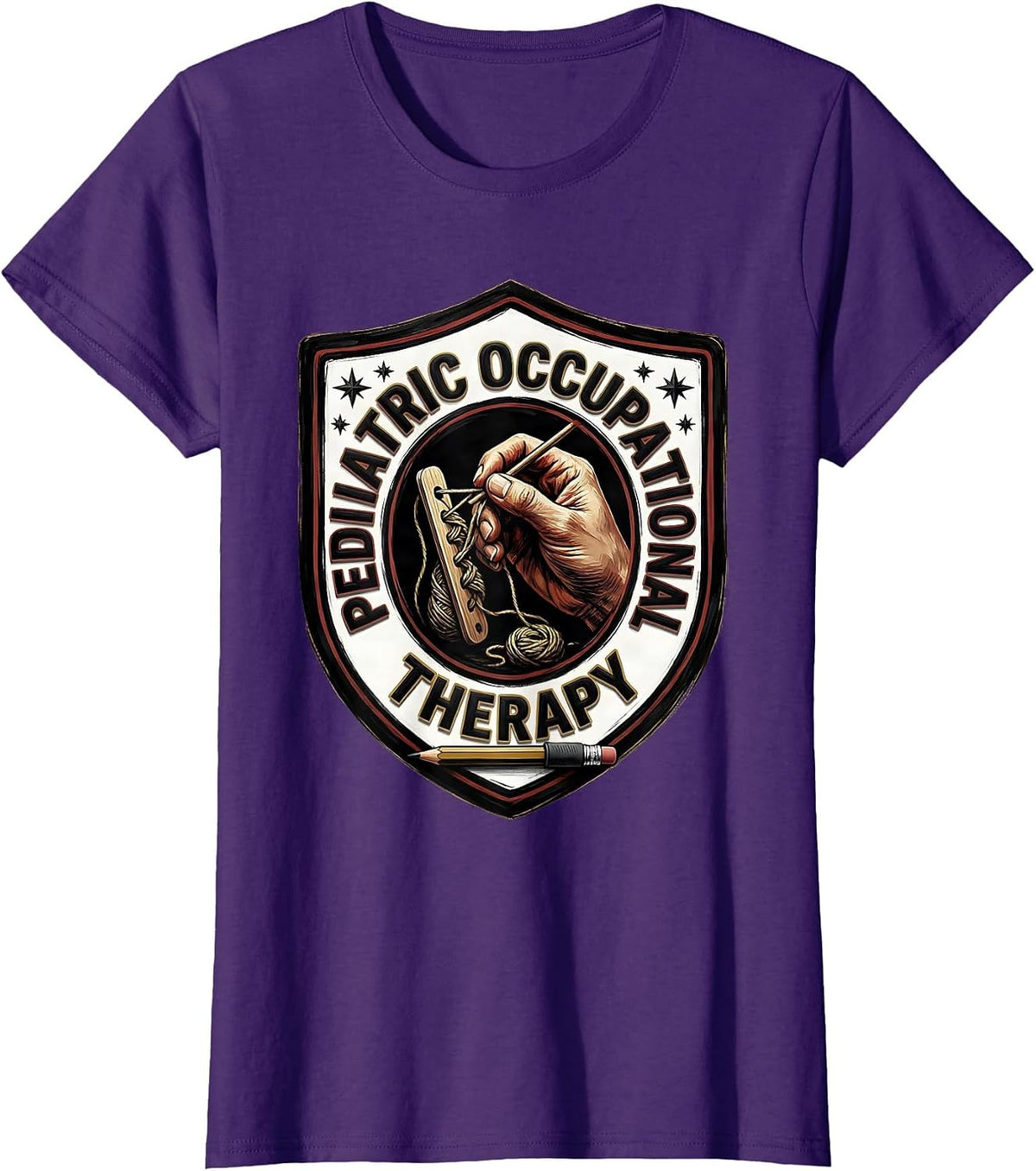 Women's Pediatric Occupational Therapy Retro Occupational Therapist T-Shirt - Purple