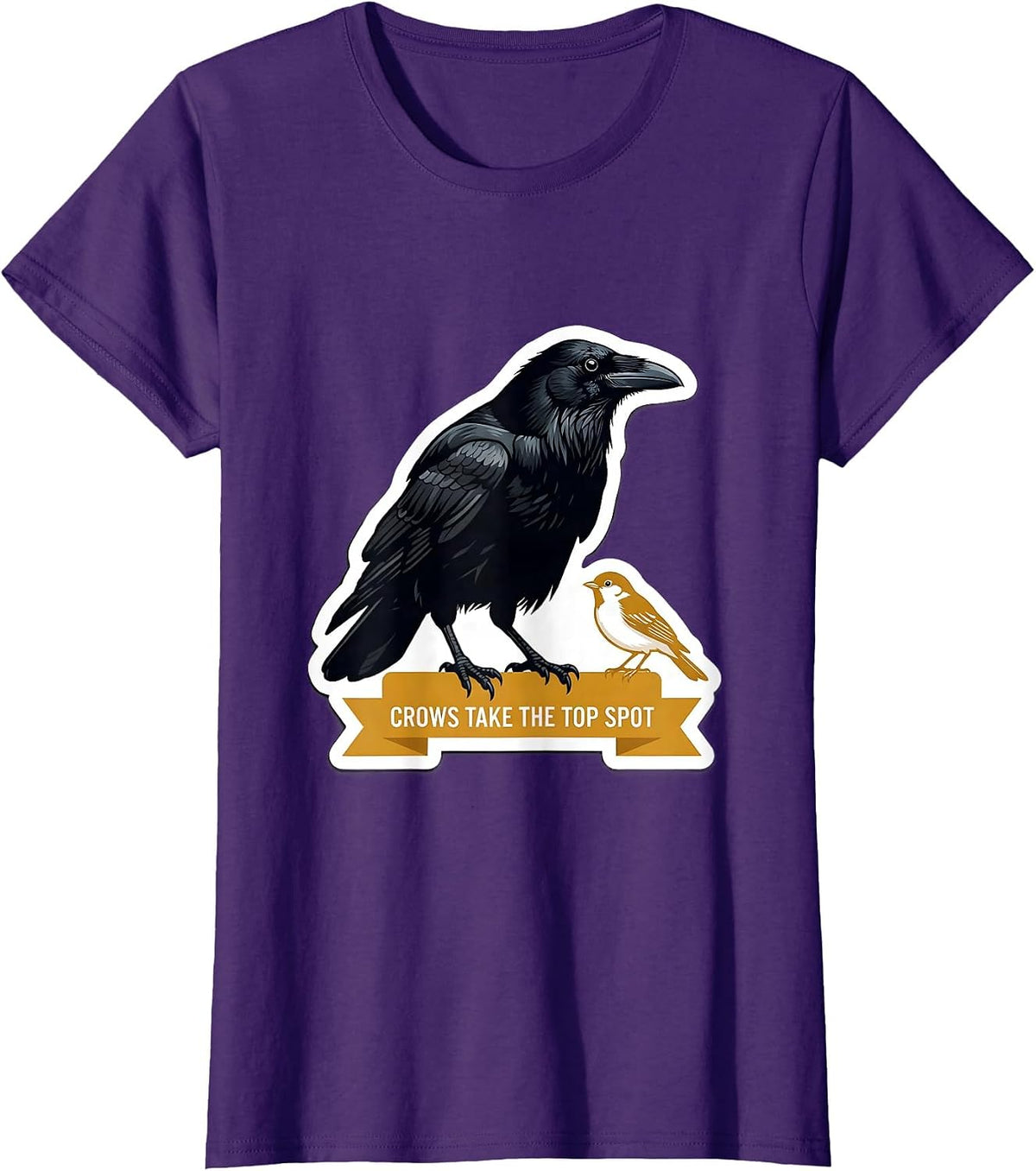Women's Crows Take The Top Spot Dark Humor Bird Lover Gift T-Shirt - Purple