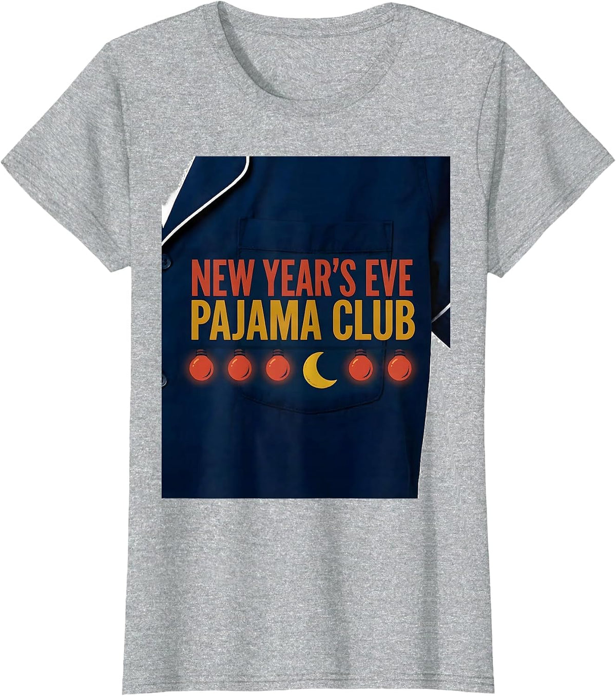 Women's New Year's Eve Pajama Club Funny Family Party Matching T-Shirt - Heather Grey