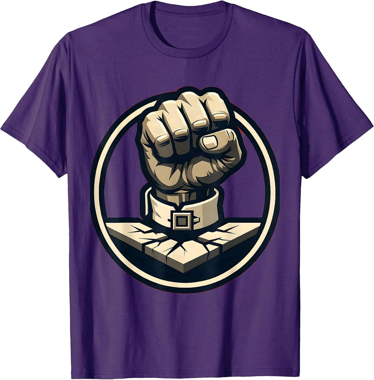 Fist Slam Boardroom Power Graphic T-Shirt - Purple