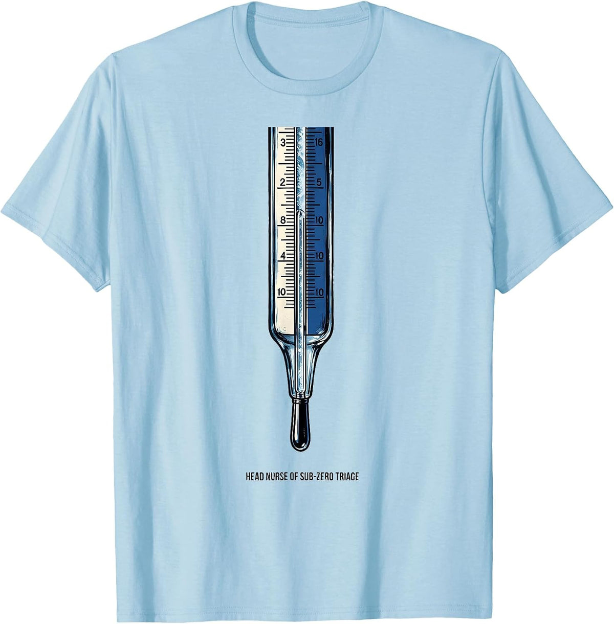 Men's Head Nurse Of Sub-Zero Triage Funny Christmas Nurse Medical T-Shirt - Baby Blue