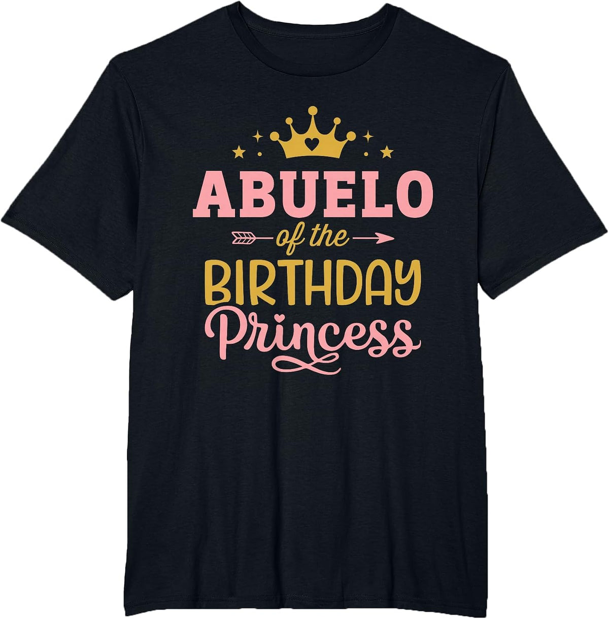 Abuelo of the Birthday Princess Girl Matching Family Party T-Shirt - Black