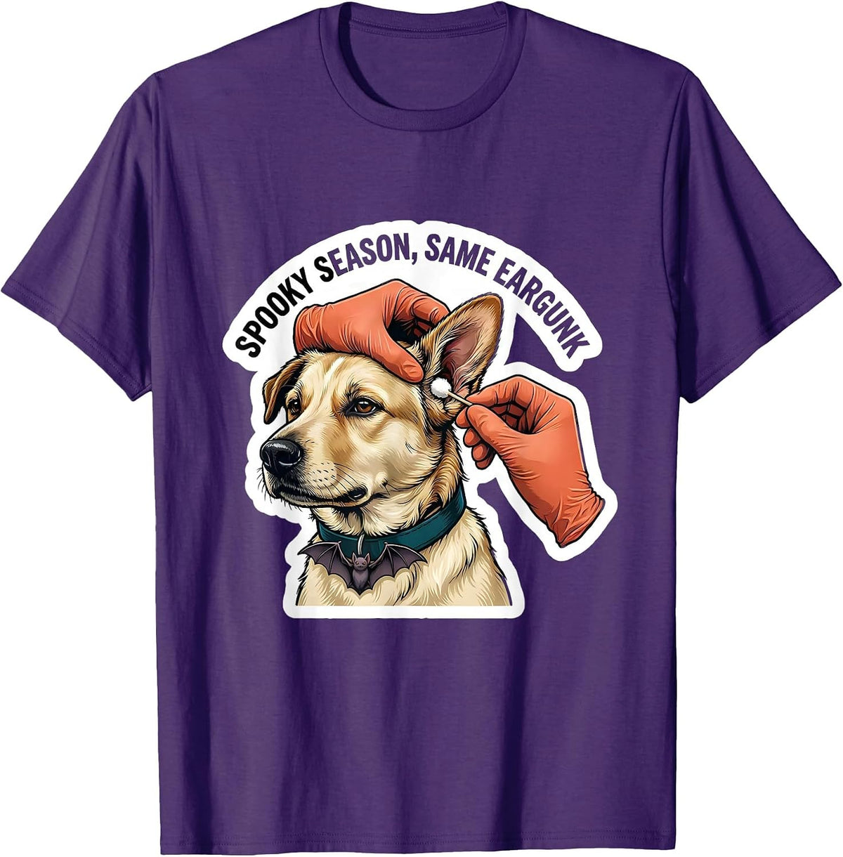 Men's Spooky Season Same Ear Gunk Funny Vet Tech Veterinary T-Shirt - Purple