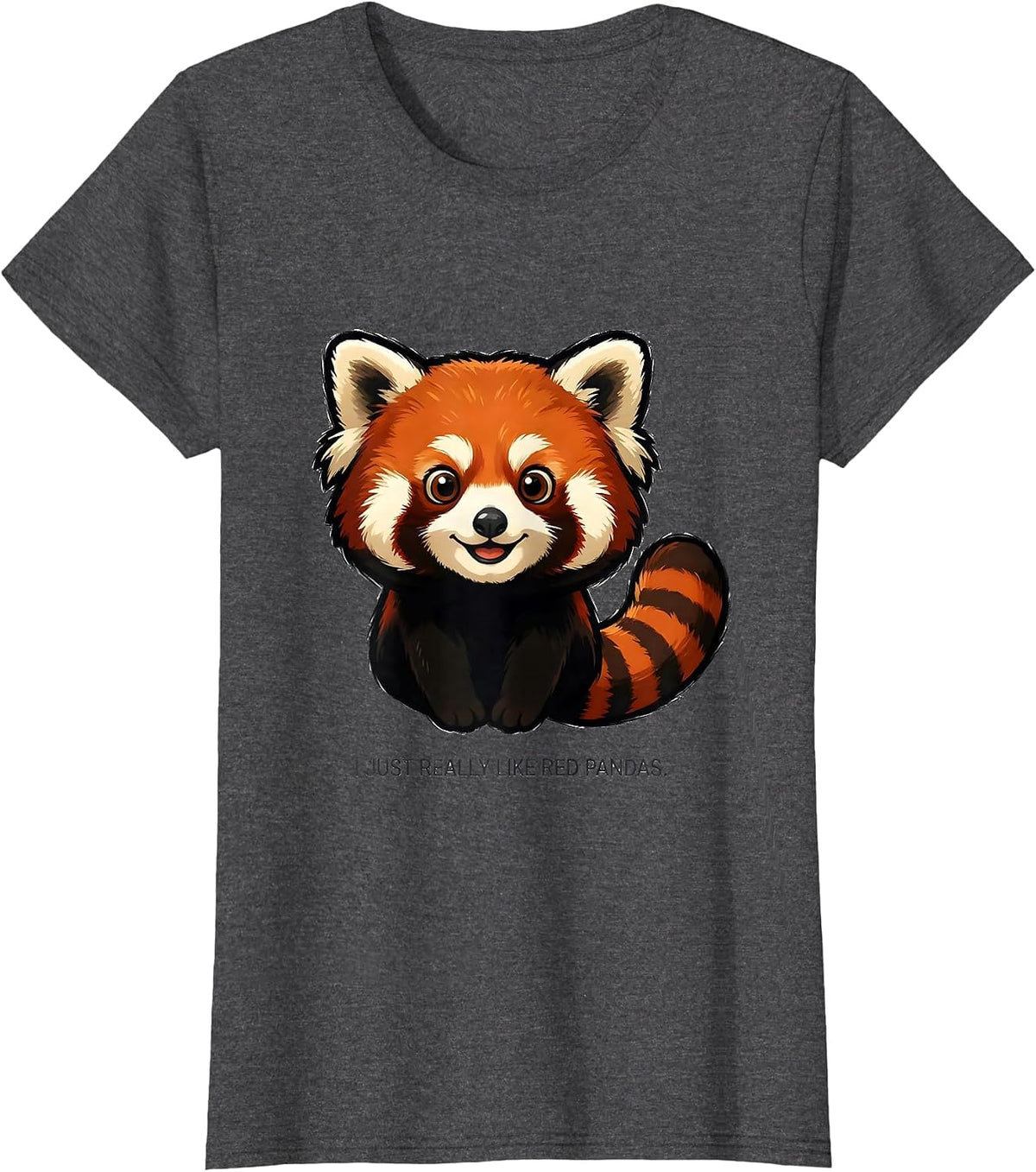 Women's I Just Really Like Red Pandas Funny Animal Lover Novelty T-Shirt - Dark Heather Grey