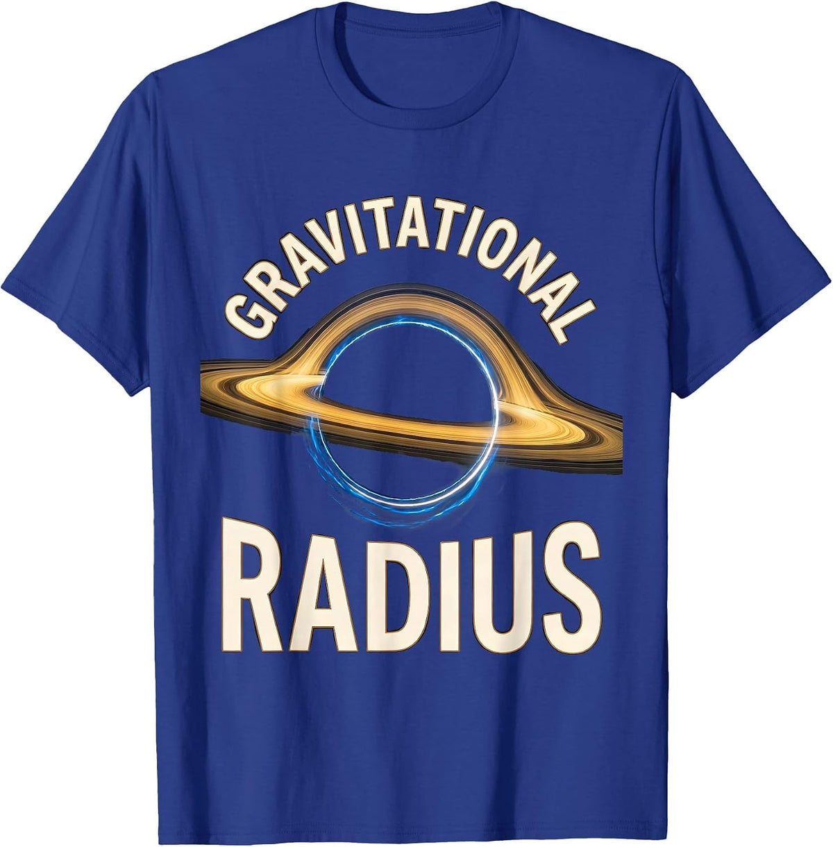 Men's Gravitational Radius Cosmic Black Hole Physics T-Shirt - Royal Blue