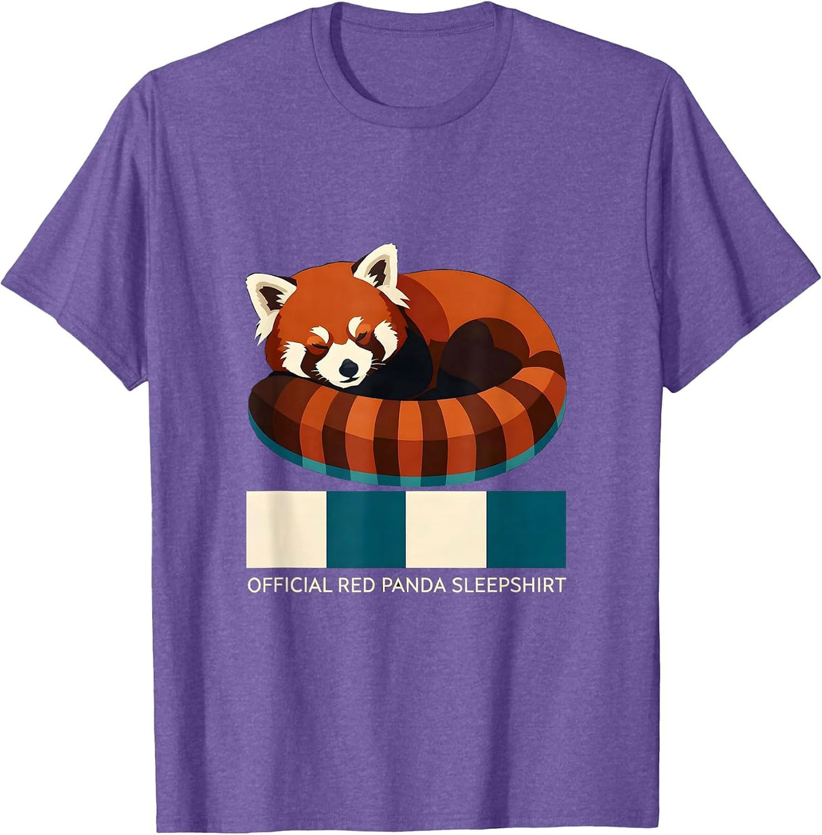 Men's Official Red Panda Sleepshirt Novelty Animal Sleepwear T-Shirt - Purple Heather