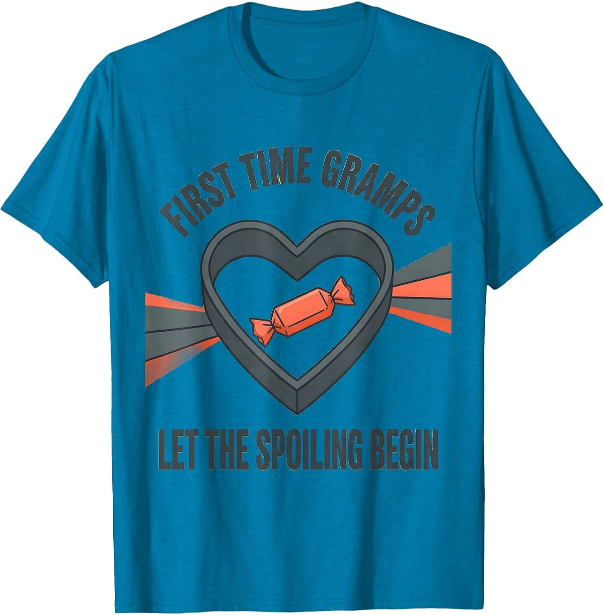 First Time Gramps Let The Spoiling Begin Grandpa T-Shirt, Men, Sapphire Blue, XX-Large - As Pictured