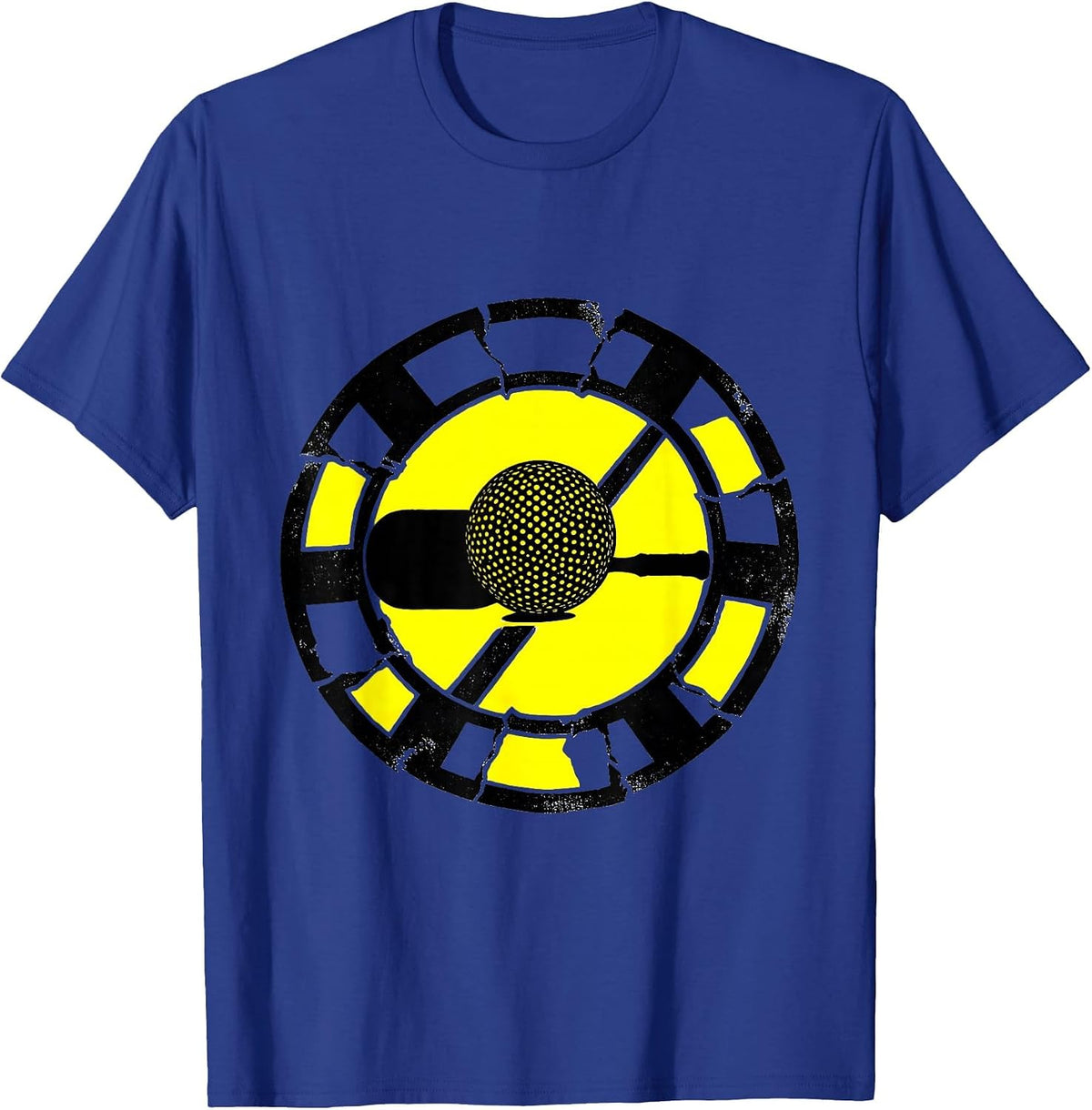 Men's Stencil Paddle Court Line Funny Tennis Player Humor T-Shirt - Royal Blue