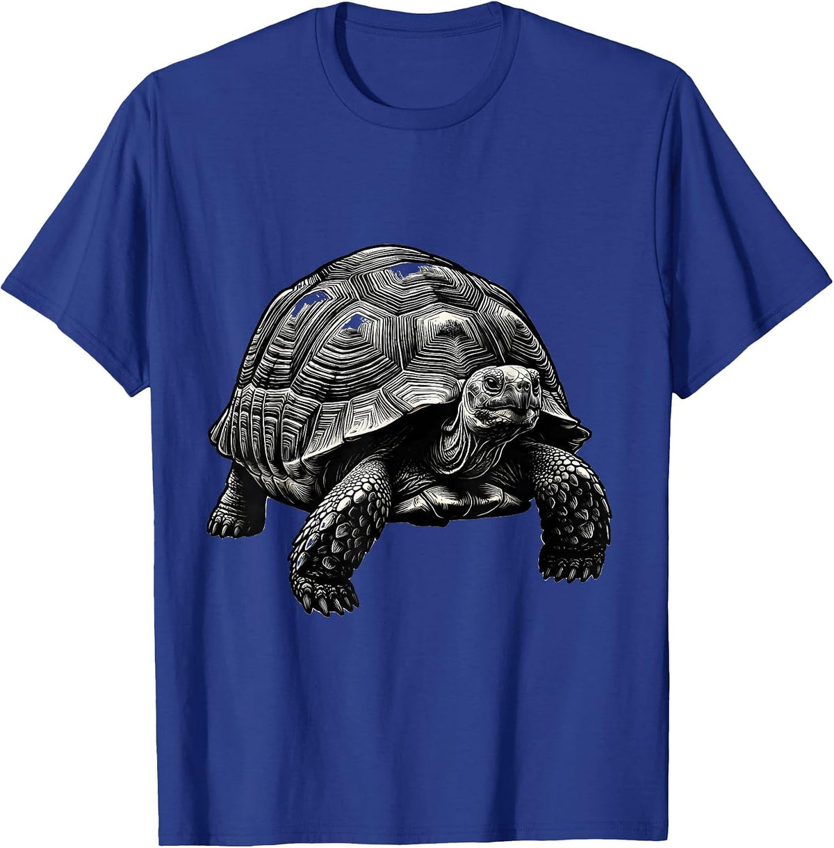 Tortoise Humor Pet Lover Scratchboard Graphic T-Shirt - Royal Blue