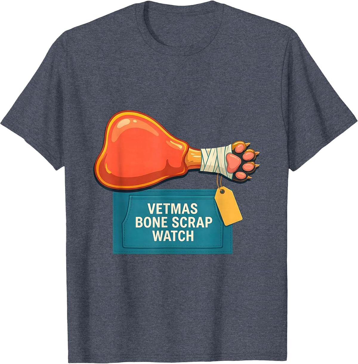 Vetmas Bone Scrap Watch Funny Vet Tech Christmas Veterinary T-Shirt - Heather Blue