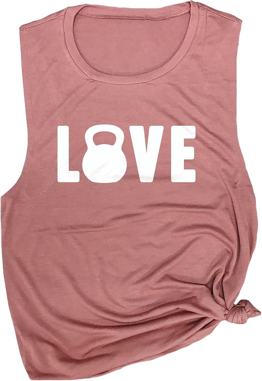 Love Kettlebell Women's Workout Muscle Tee - Sleeveless Active Wear, Graphic Yoga and Gym Top, Comfortable Workout Tank Top