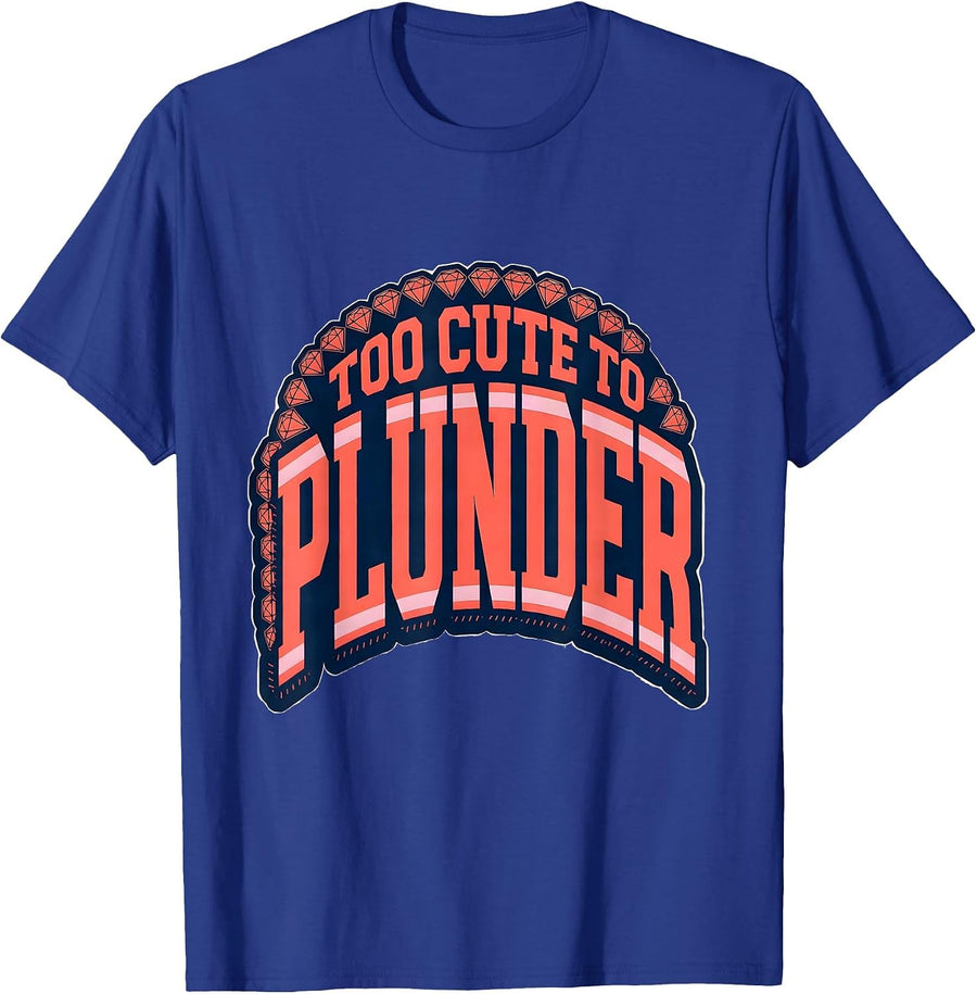 Too Cute to Plunder Kids Pirate Design T-Shirt - Royal Blue