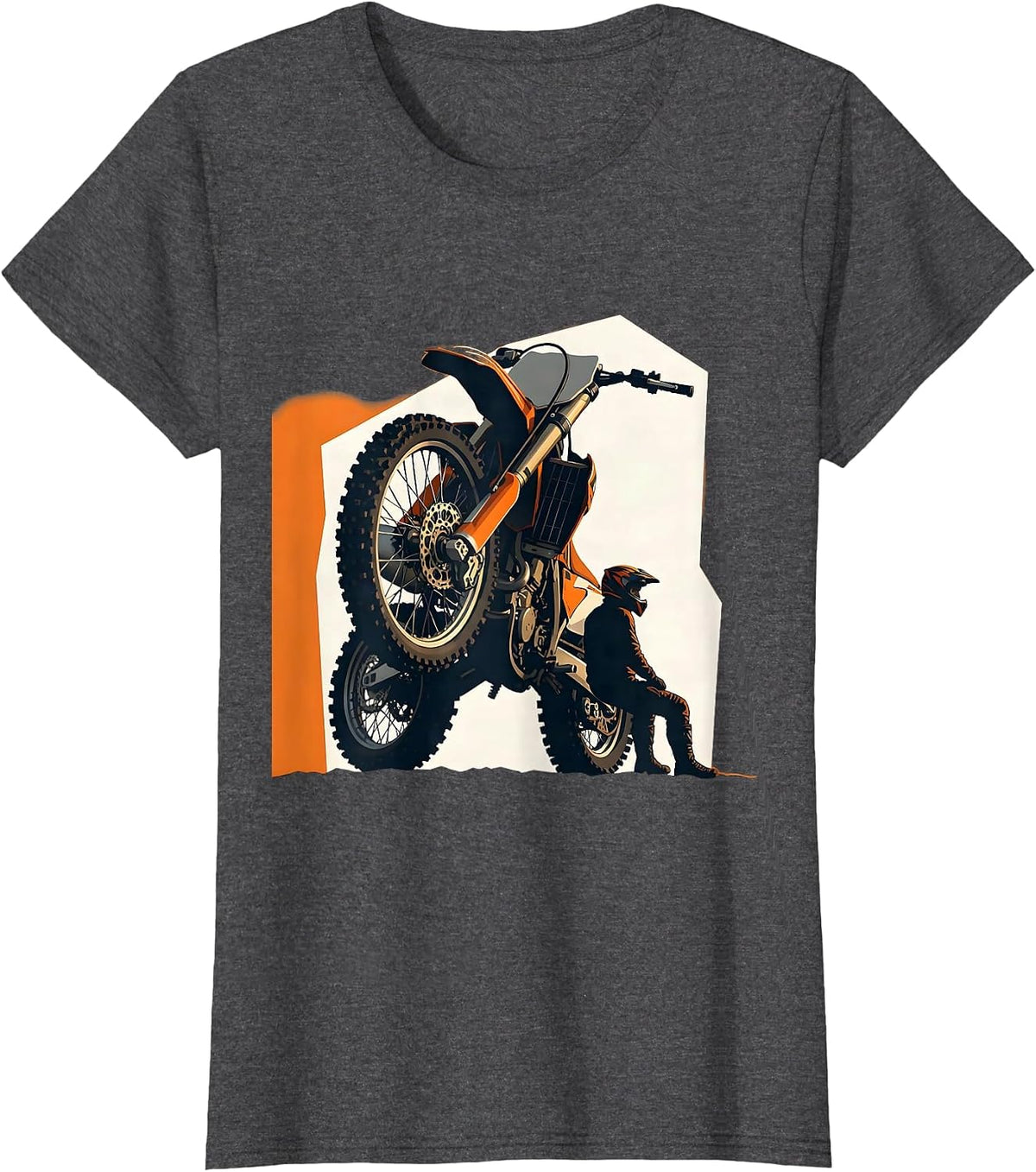 Women's Motocross Bike Crash Funny Dirt Bike Rider Humor T-Shirt - Dark Heather Grey