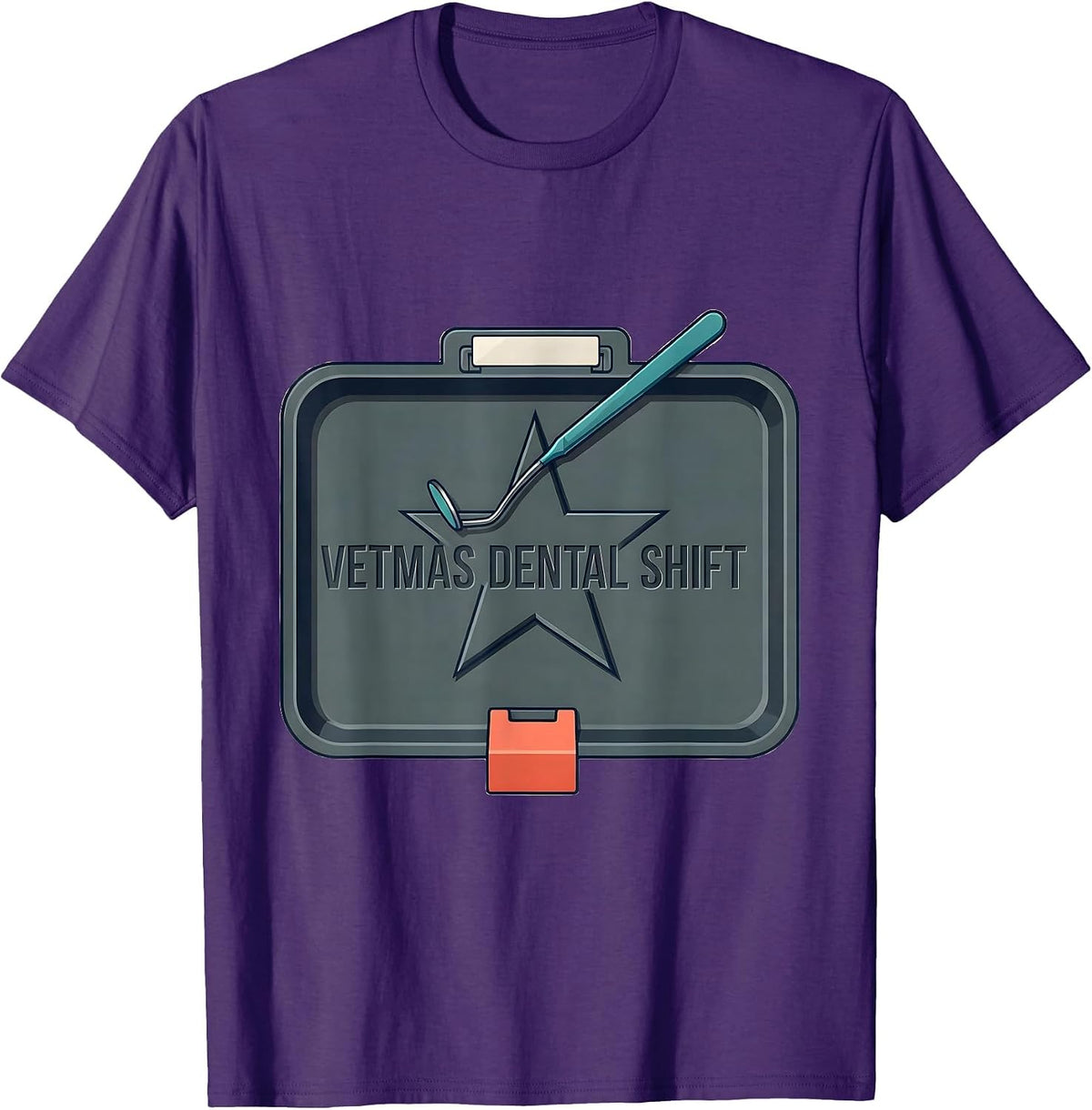 Vetmas Dental Shift Funny Vet Tech Christmas Veterinary T-Shirt - Purple