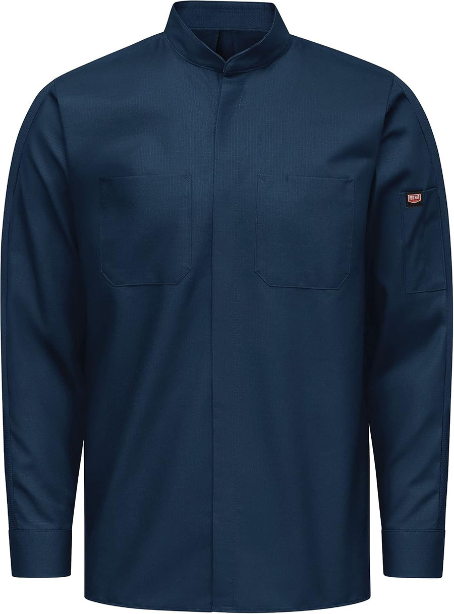 Red Kap Men's Long Sleeve Pro+ Work Shirt with OilBlok and Mimix™ Navy - As Pictured