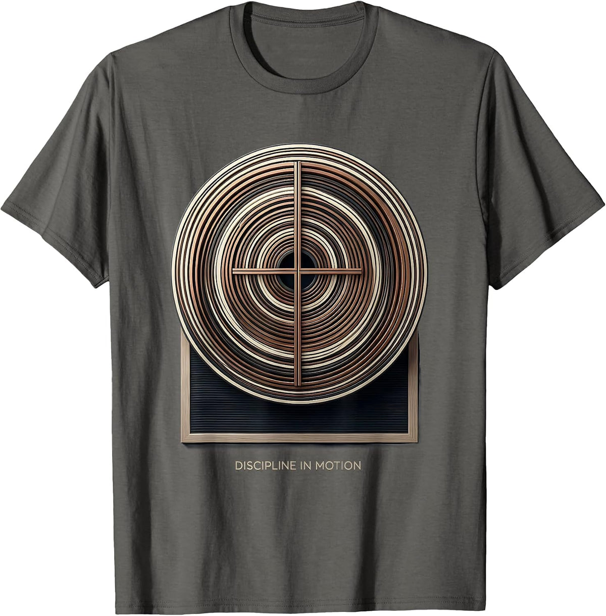 Discipline In Motion Geometric Christian Gym Faith Fitness T-Shirt - Asphalt Grey