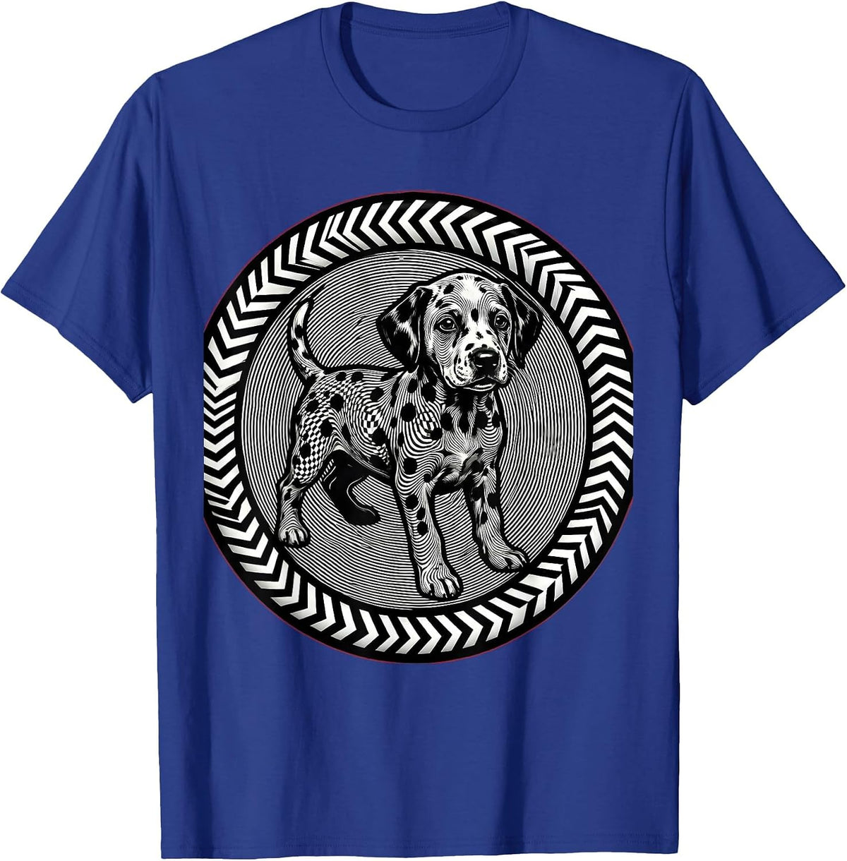 Dalmatian Puppy Rolling in Paint Polka Dots T-Shirt - Royal Blue
