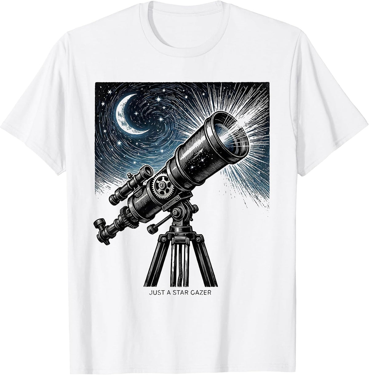 Men's Just a Star Gazer Astronomy Design T-Shirt - White