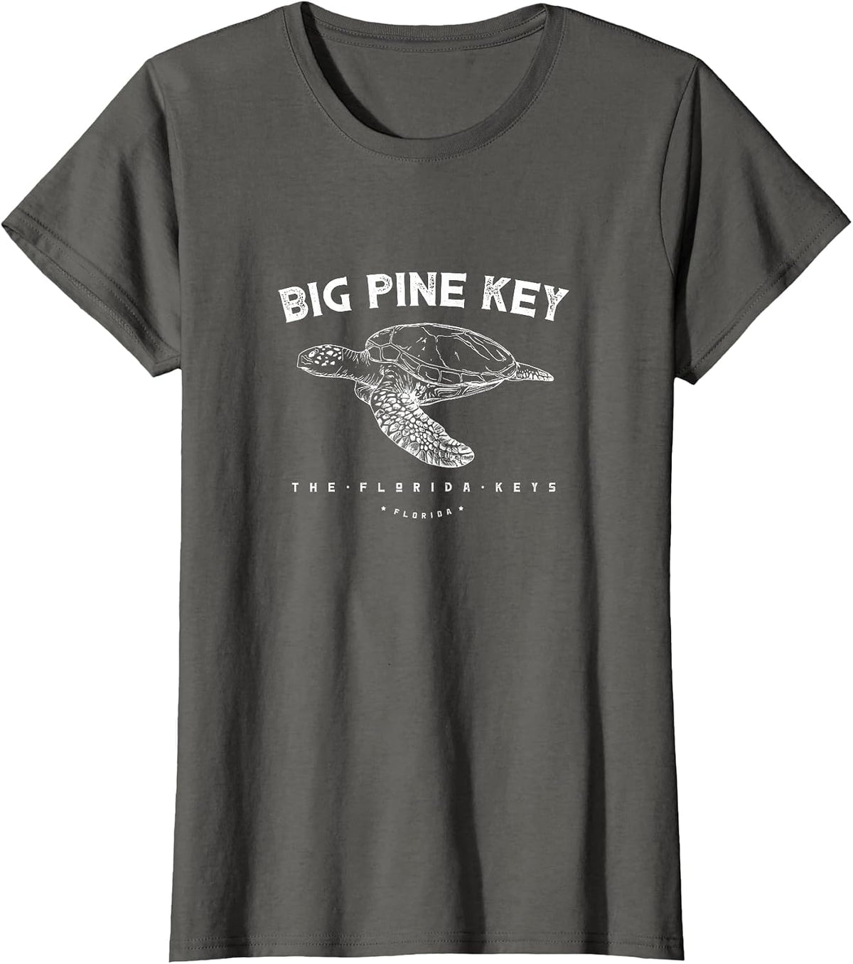 Big Pine Key FL Keys Scuba Fishing Diving Tee T-Shirt - Asphalt Grey