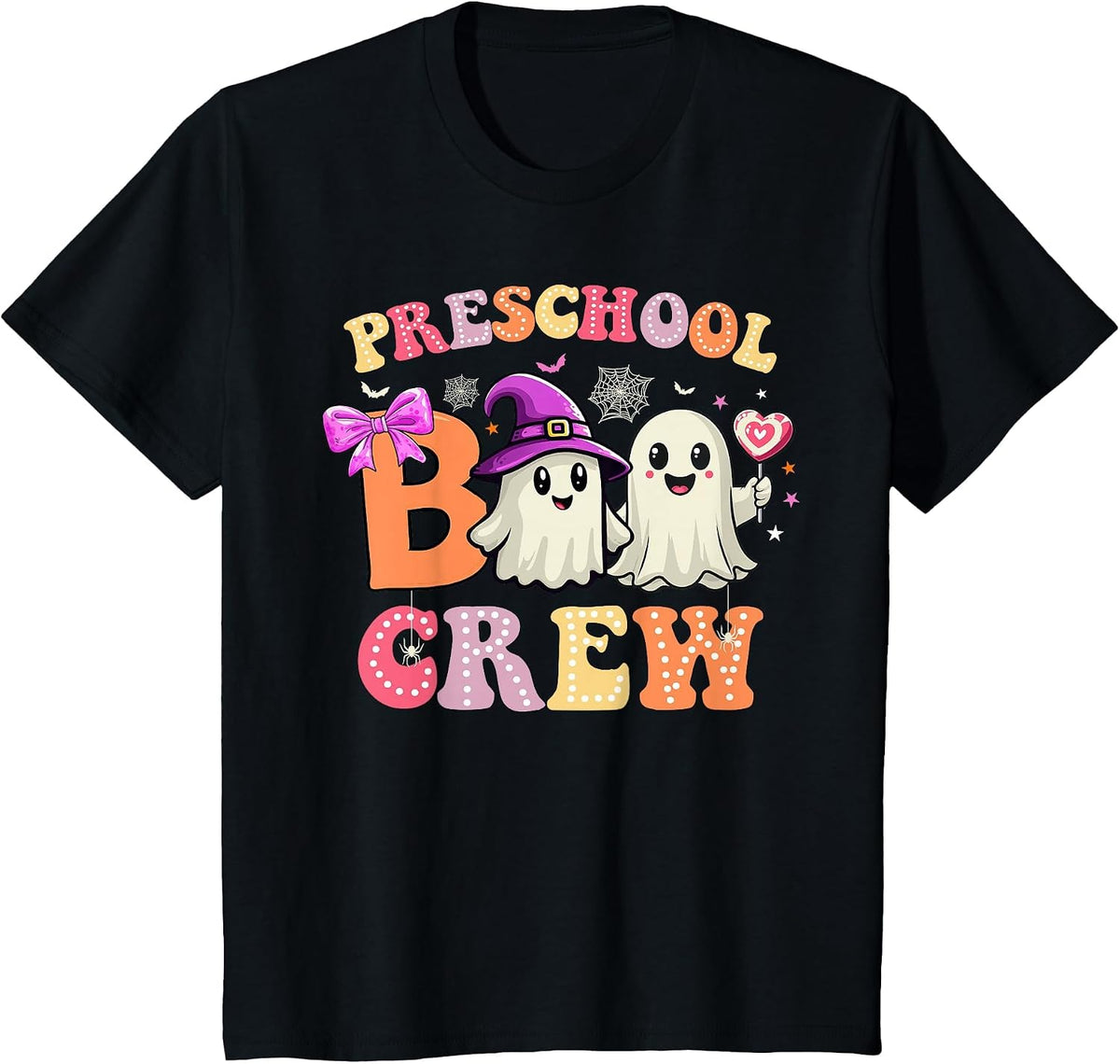 Groovy Preschool Boo Crew Preschool Halloween Teacher Kids T-Shirt - Black