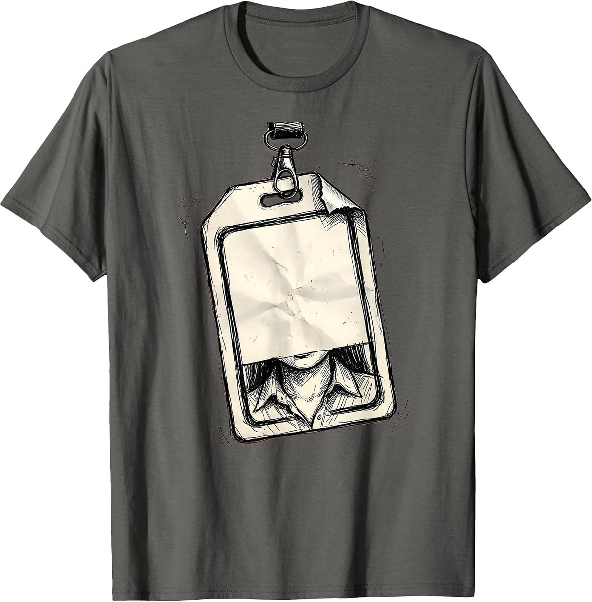 Upside Down Name Tag Embarrassing Moment T-Shirt - Asphalt Grey