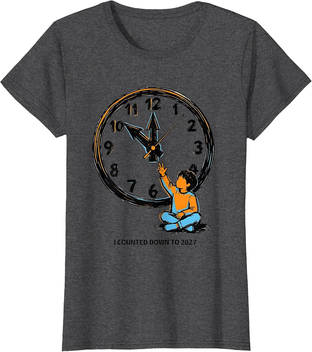 Women's I Counted Down To 2027 Funny Family Matching New Years Eve T-Shirt - Dark Heather Grey