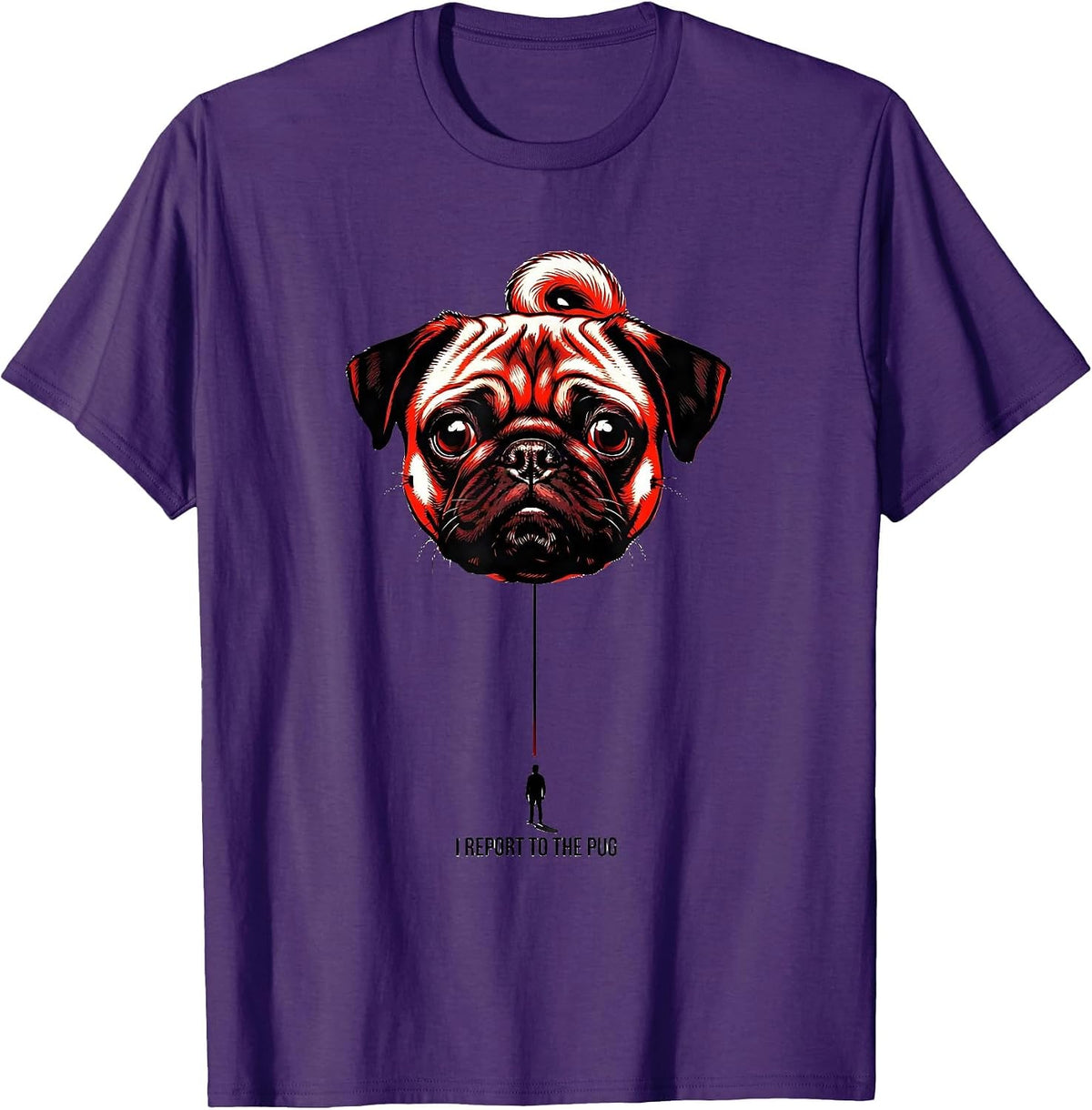 I Report To The Pug Funny Pug Lover Dog Owner Gift T-Shirt - Purple
